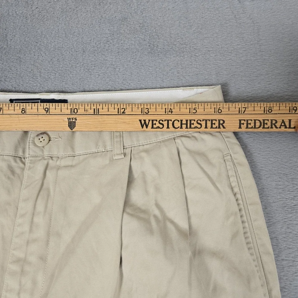 Polo Ralph Lauren Hammond Pant Mens 33x30 Vintage Khaki Pleated Cuffed Y2K